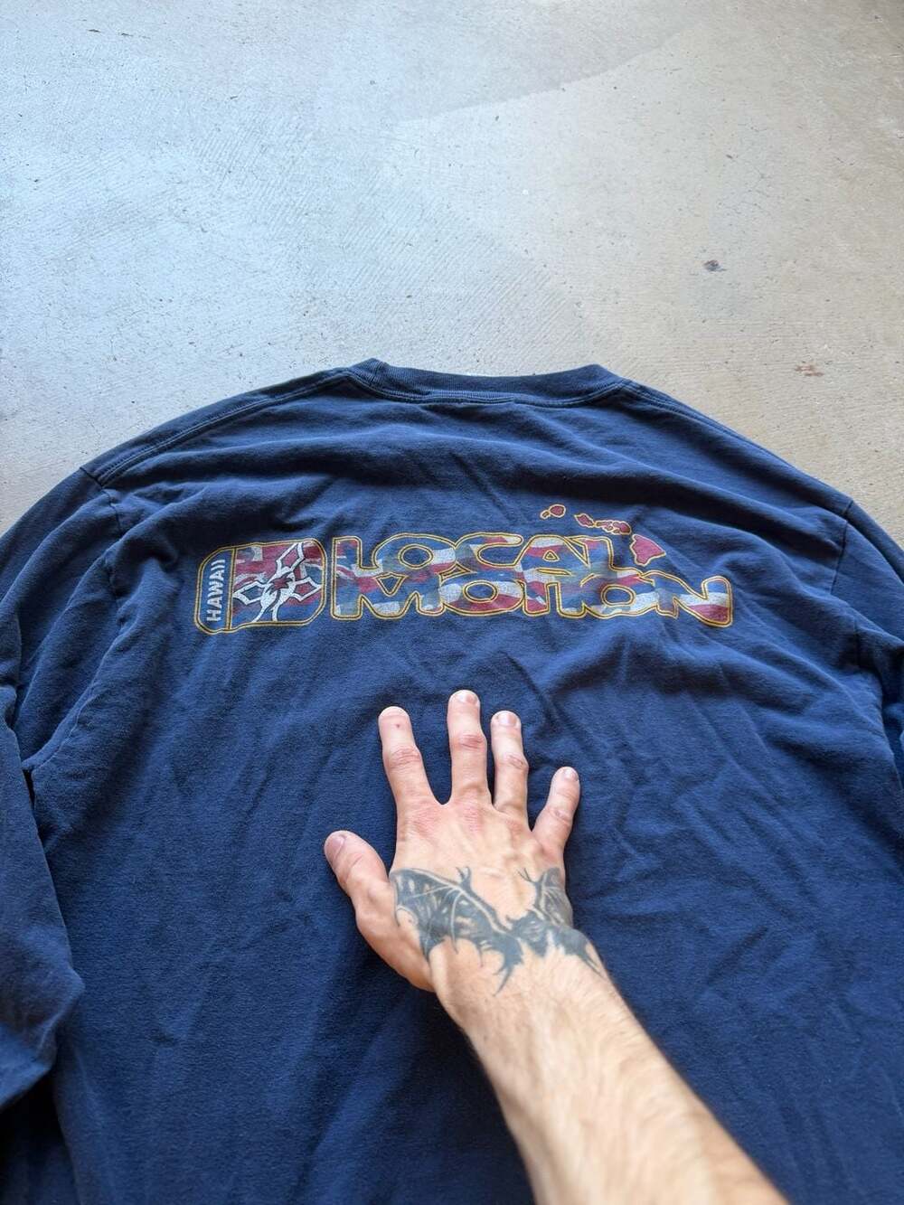 Vintage Local Motion Hawaii Long Sleeve T-Shirt Navy Blue